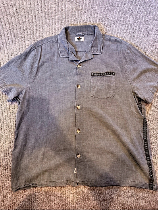 Marine Layer Other - Marine Layer Stretch Selvage Embroidered Resort Shirt Green XL